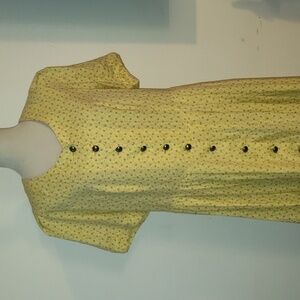 Vintage Berwin & Wolff Button Down Dress Size  XL 48 yellow floral cottage core